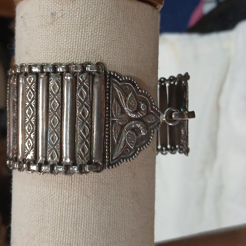 ✨ Vintage Sterling Silver Tribal Bracelet | Handmade in India | 65g Solid Silver